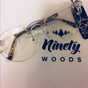 Oversized Round Rimless Clear Lens